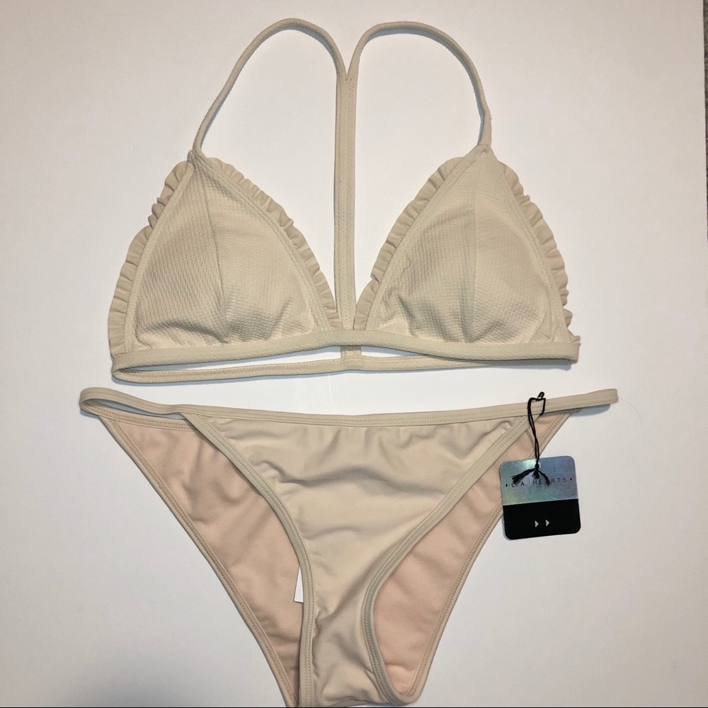 NEW LA Hearts cream bikini